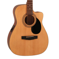 Cort AF515CE Acoustic Electric Guitar With Cutaway And Bag Open Pore