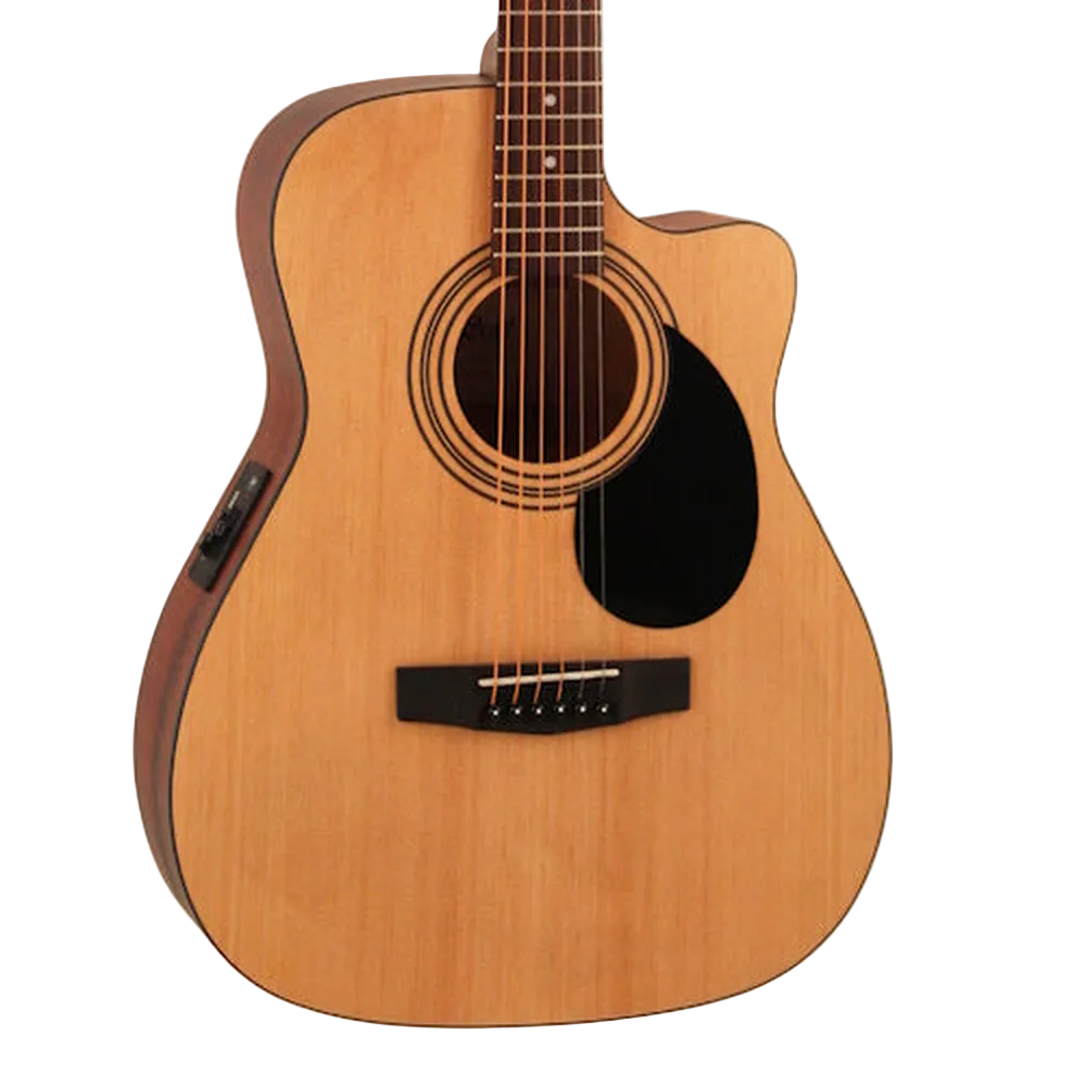 Cort AF515CE Acoustic Electric Guitar With Cutaway And Bag Open Pore