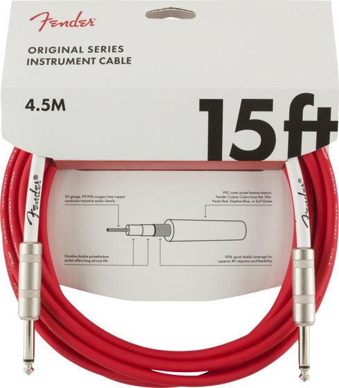 Fender Original Series Instrument Cable 15 foot Fiesta Red