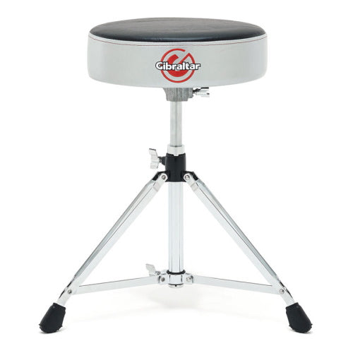 Gibraltar 6608RSG Drum Throne Stool Double Braced Round Style Grey Silver Finish