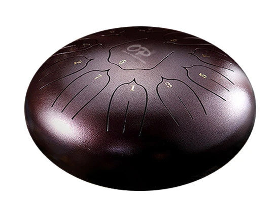 Opus Percussion 10" Metal 11-Note Lotus Carves Style Tongue Drum in Black