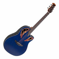 Ovation Celebrity Elite Plus Flame Maple Limited Edition Blue Acoustic Electric Guitar CE44P-BLFL