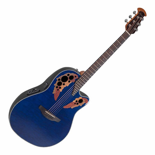 Ovation Celebrity Elite Plus Flame Maple Limited Edition Blue Acoustic Electric Guitar CE44P-BLFL