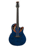 Ovation Celebrity Elite Plus Flame Maple Limited Edition Blue Acoustic Electric Guitar CE44P-BLFL
