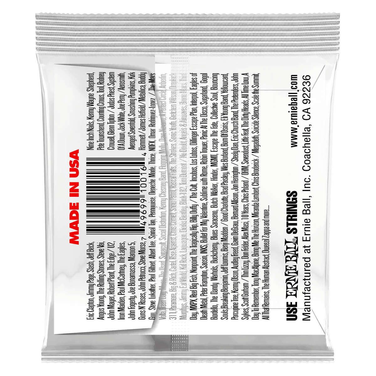 Ernie Ball .016 Plain Steel Electric or Acoustic Guitar Strings 6 Pack
