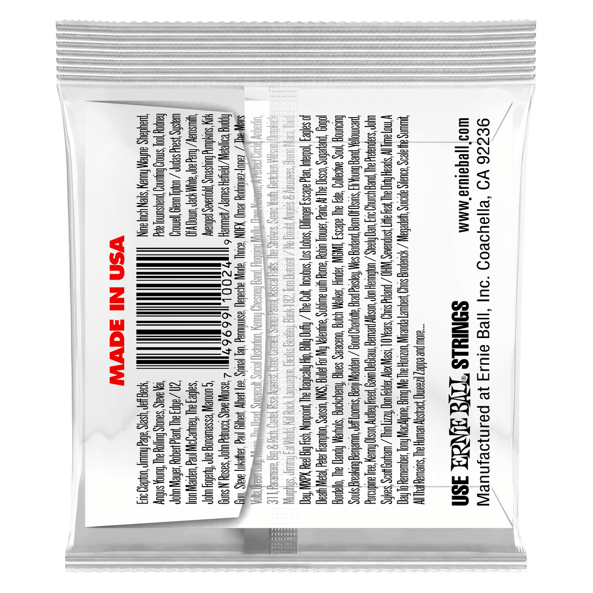 Ernie Ball .024 Plain Steel Electric or Acoustic Guitar Strings 6 Pack
