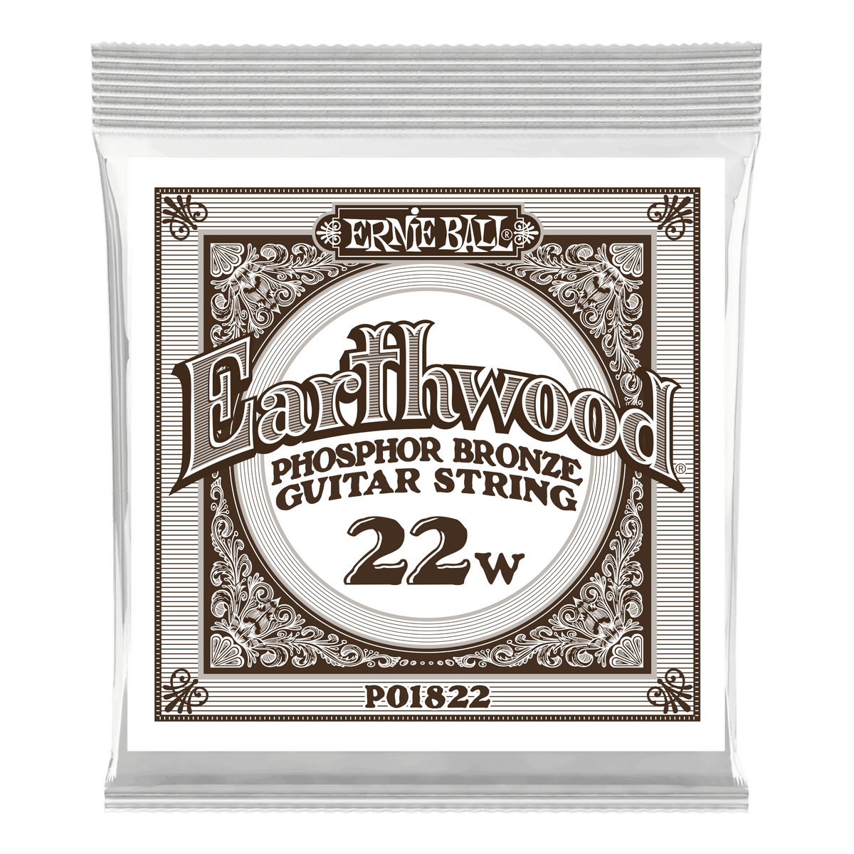 Ernie Ball .022 Earthwood Phosphor Bronze Acoustic Guitar Strings 6 Pack