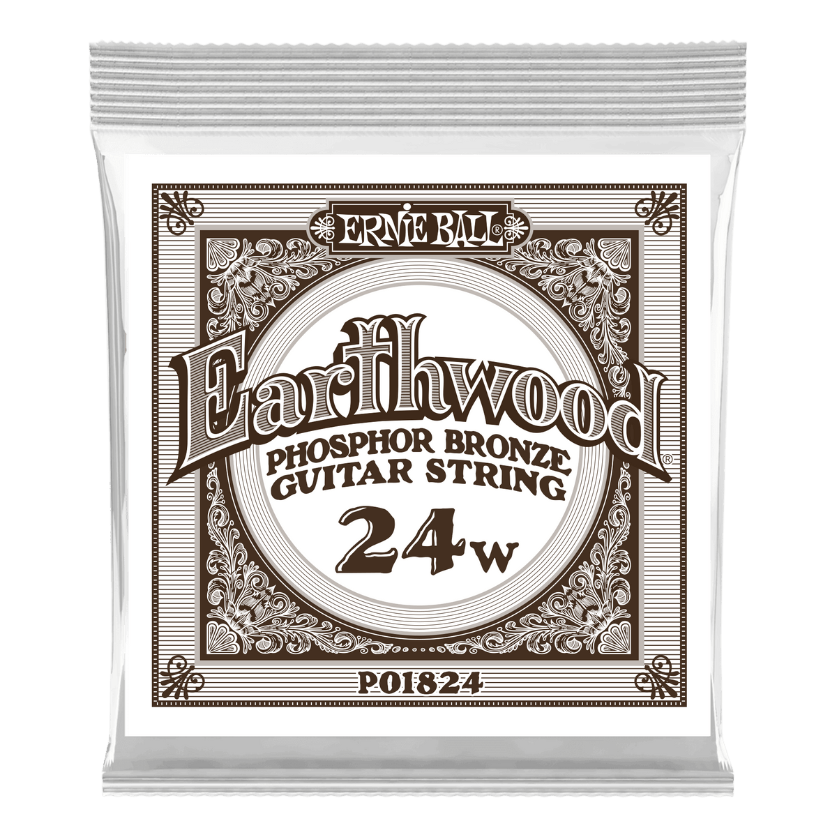 Ernie Ball .024 Earthwood Phosphor Bronze Acoustic Guitar Strings 6 Pack