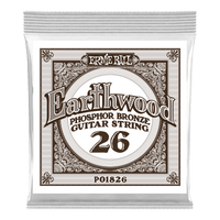 Ernie Ball .026 Earthwood Phosphor Bronze Acoustic Guitar Strings 6 Pack