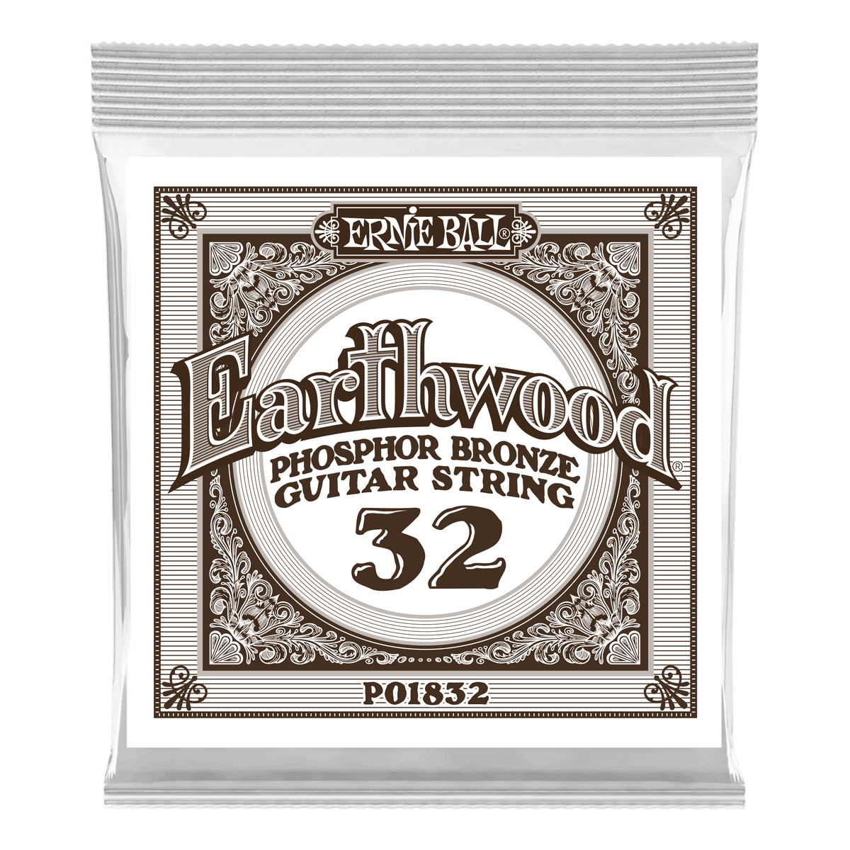 Ernie Ball .032 Earthwood Phosphor Bronze Acoustic Guitar Strings 6 Pack