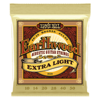 Ernie Ball Extra Light Earthwood 80/20 Bronze Acoustic Guitar Strings 10-50 Gauge