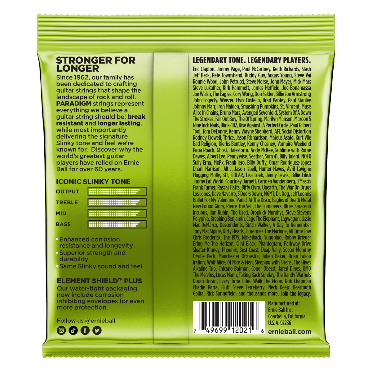Ernie Ball Regular Slinky Paradigm Electric Guitar Strings 10-46 Gauge