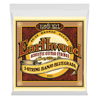 Ernie Ball Earthwood 80/20 Bronze Loop End 5-String Bluegrass Banjo Strings 9-20 Gauge