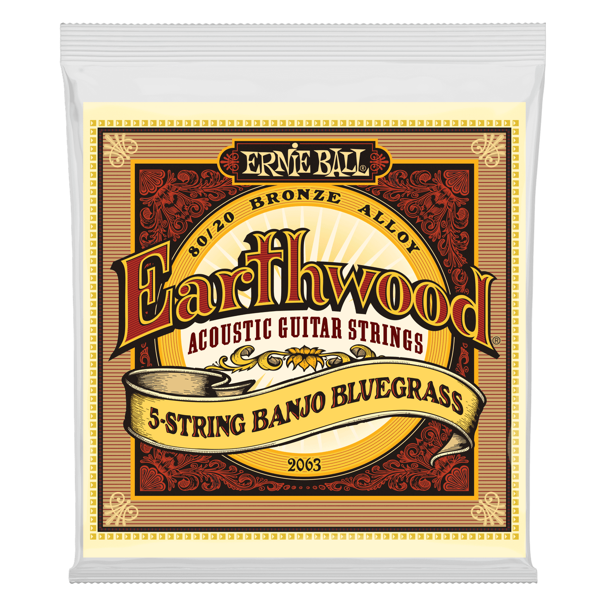 Ernie Ball Earthwood 80/20 Bronze Loop End 5-String Bluegrass Banjo Strings 9-20 Gauge