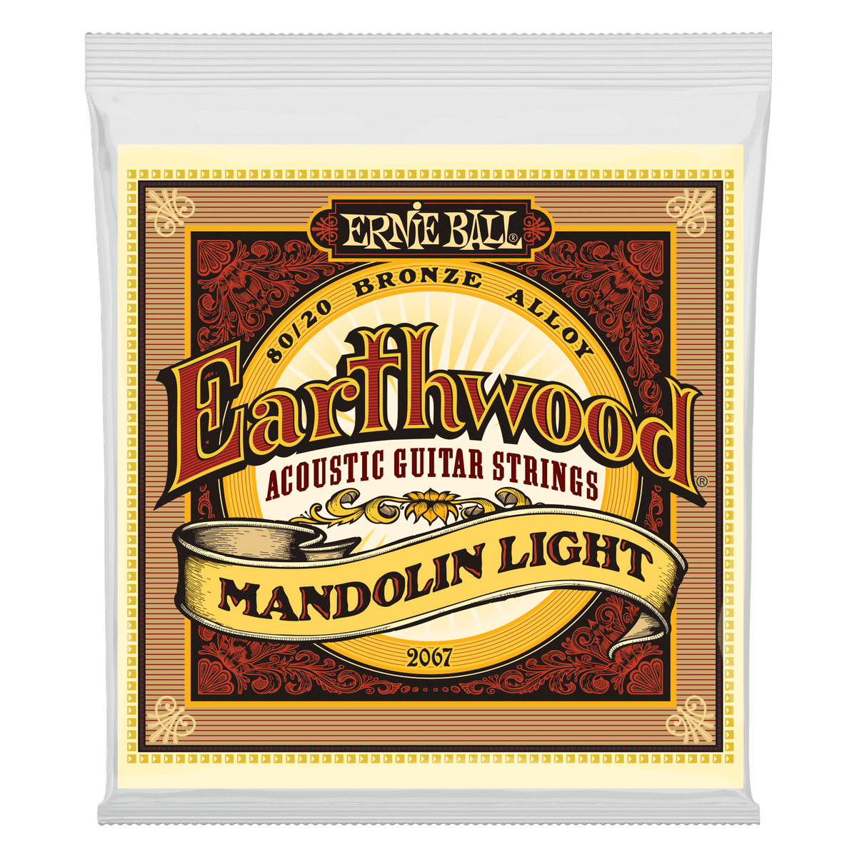 Ernie Ball Light Earthwood 80/20 Bronze Loop End Mandolin Strings 9-34 Gauge