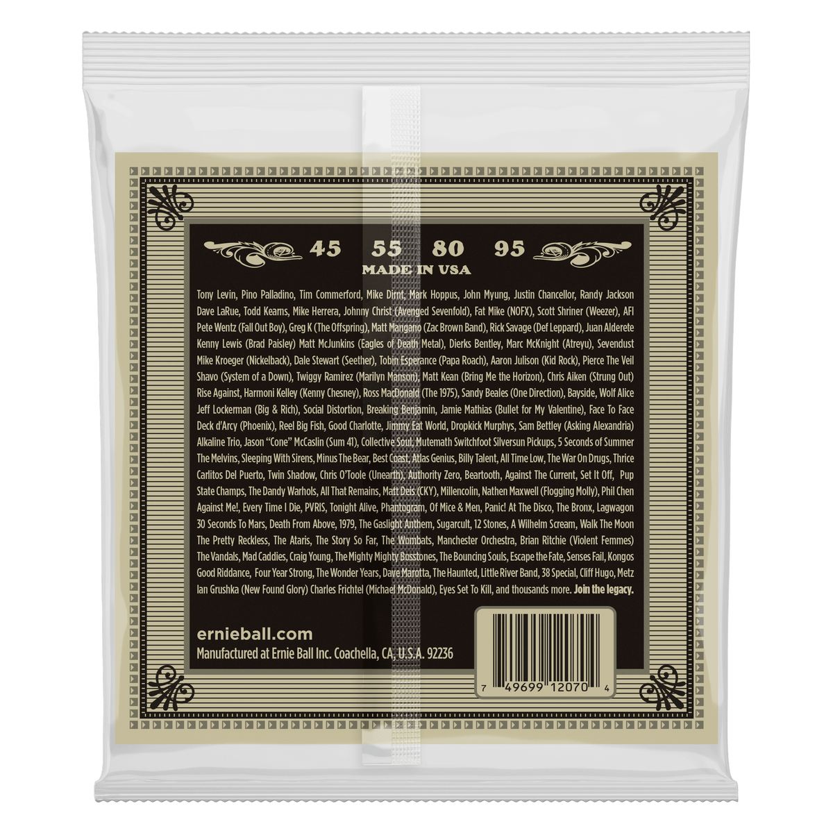 Ernie Ball Earthwood Phosphor Bronze Acoustic Bass Strings 45-95 Gauge