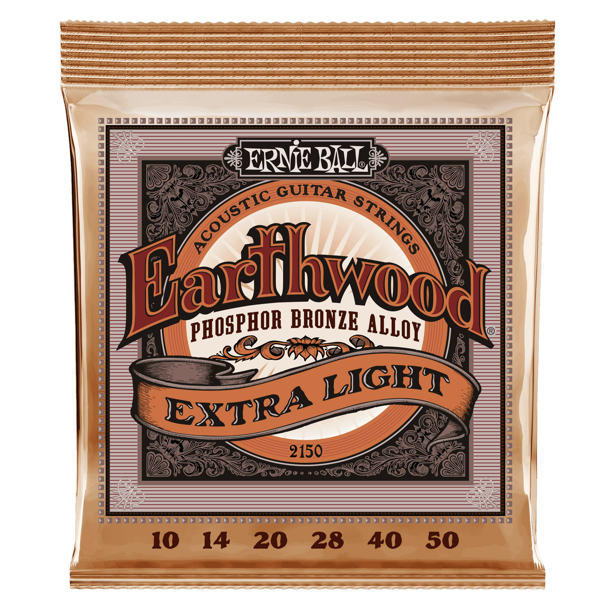 Ernie Ball Extra Light Earthwood Phosphor Bronze Acoustic Guitar Strings 10-50 Gauge