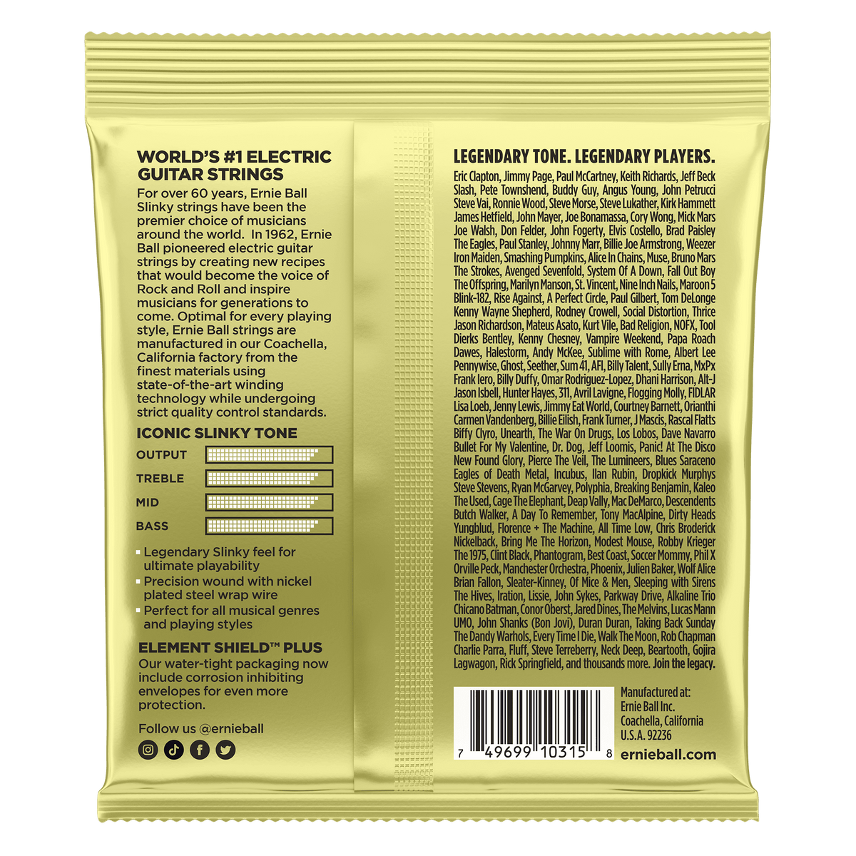 Ernie Ball Mammoth Slinky Nickel Wound Electric Guitar Strings with wound G 12-62 Gauge