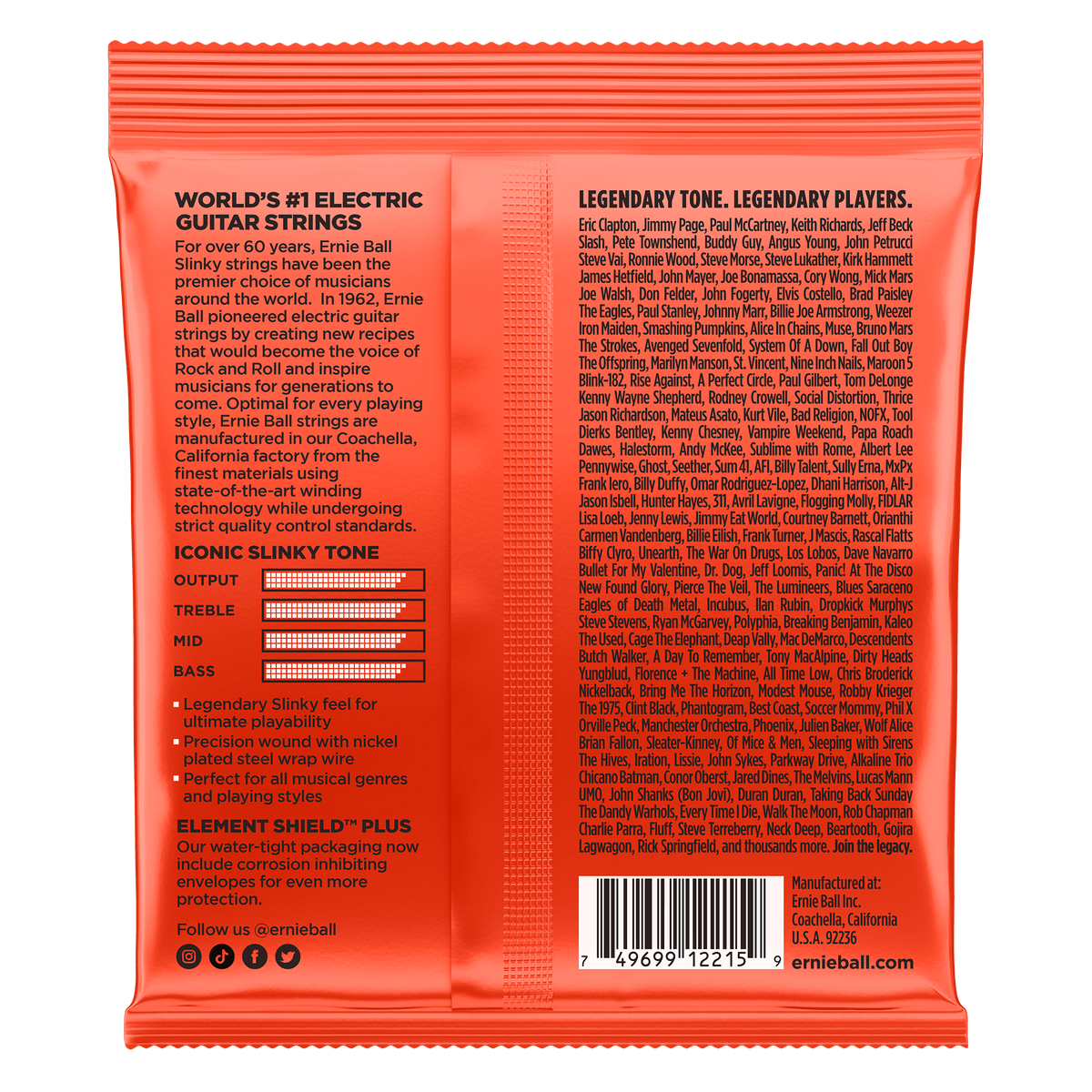 Ernie Ball Skinny Top Heavy Bottom Slinky Nickel Wound Electric Guitar Strings 10-52 Gauge