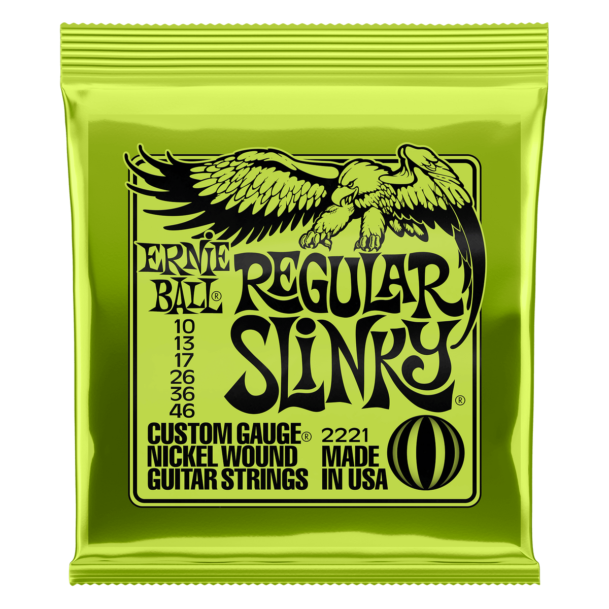 Ernie Ball Regular Slinky Nickel Wound Electric Guitar Strings 10-46 Gauge