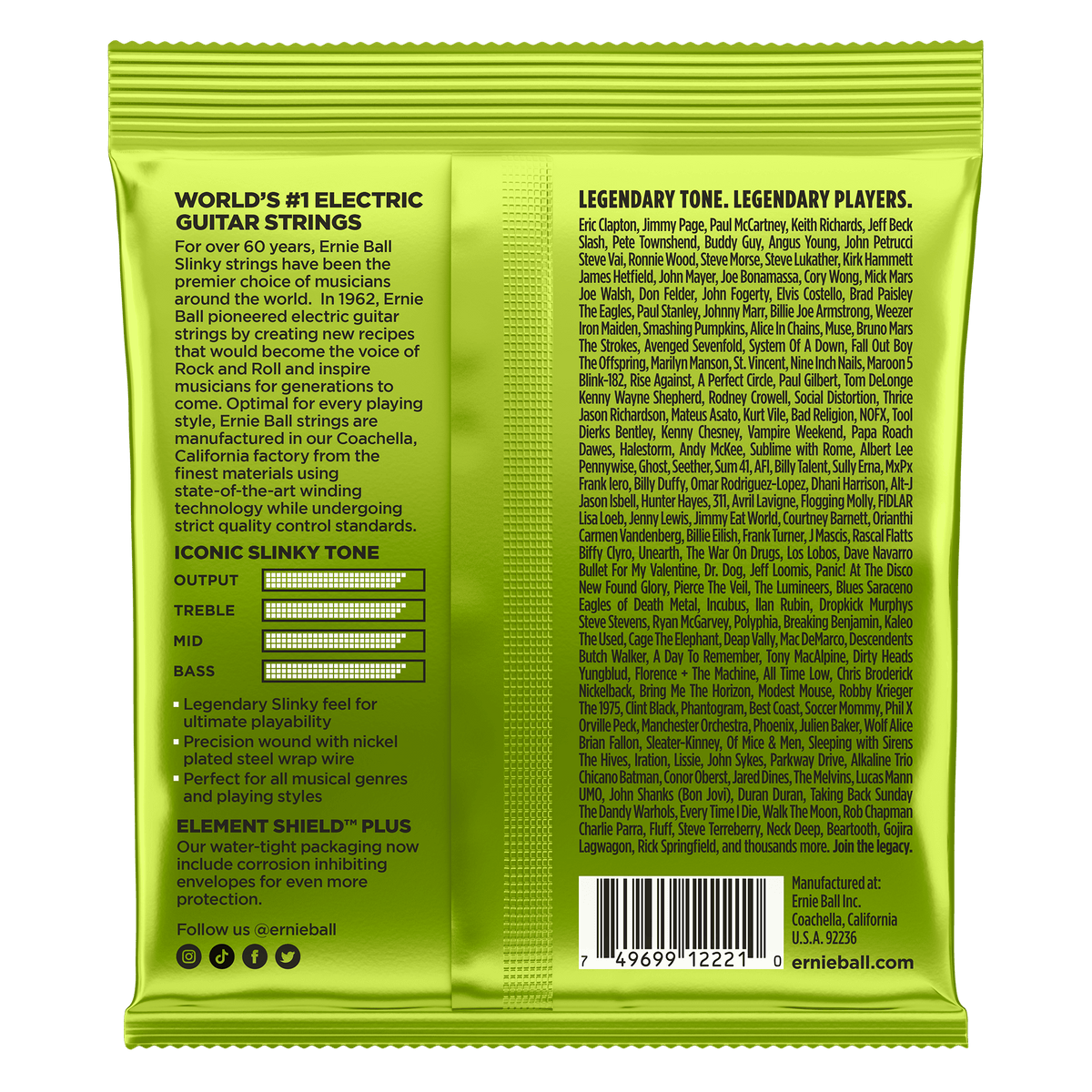 Ernie Ball Regular Slinky Nickel Wound Electric Guitar Strings 10-46 Gauge