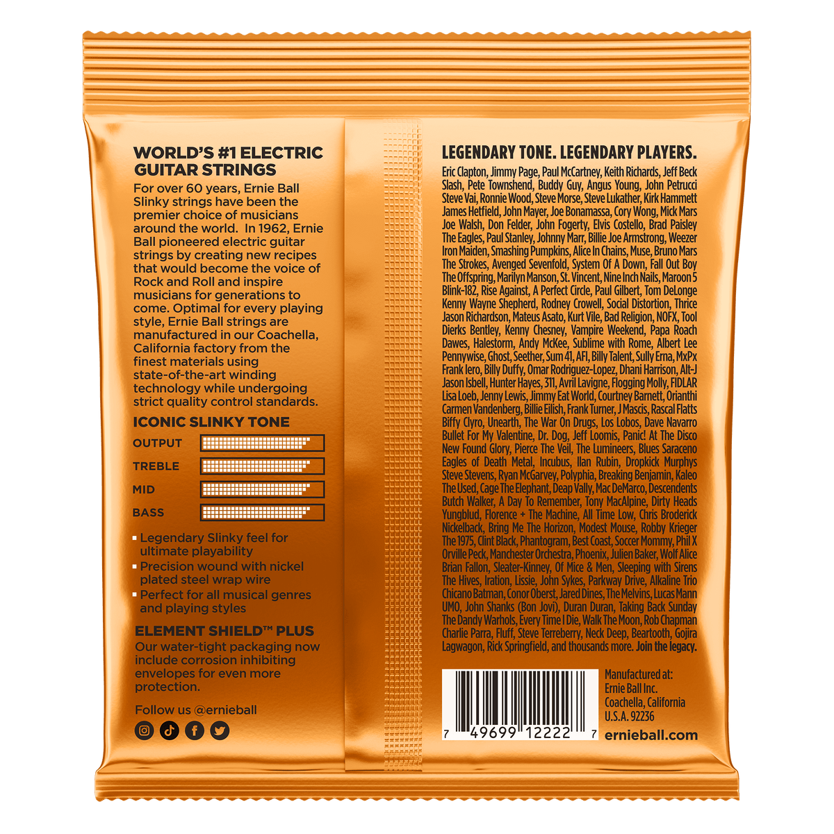 Ernie Ball Hybrid Slinky Nickel Wound Electric Guitar Strings 9-46 Gauge