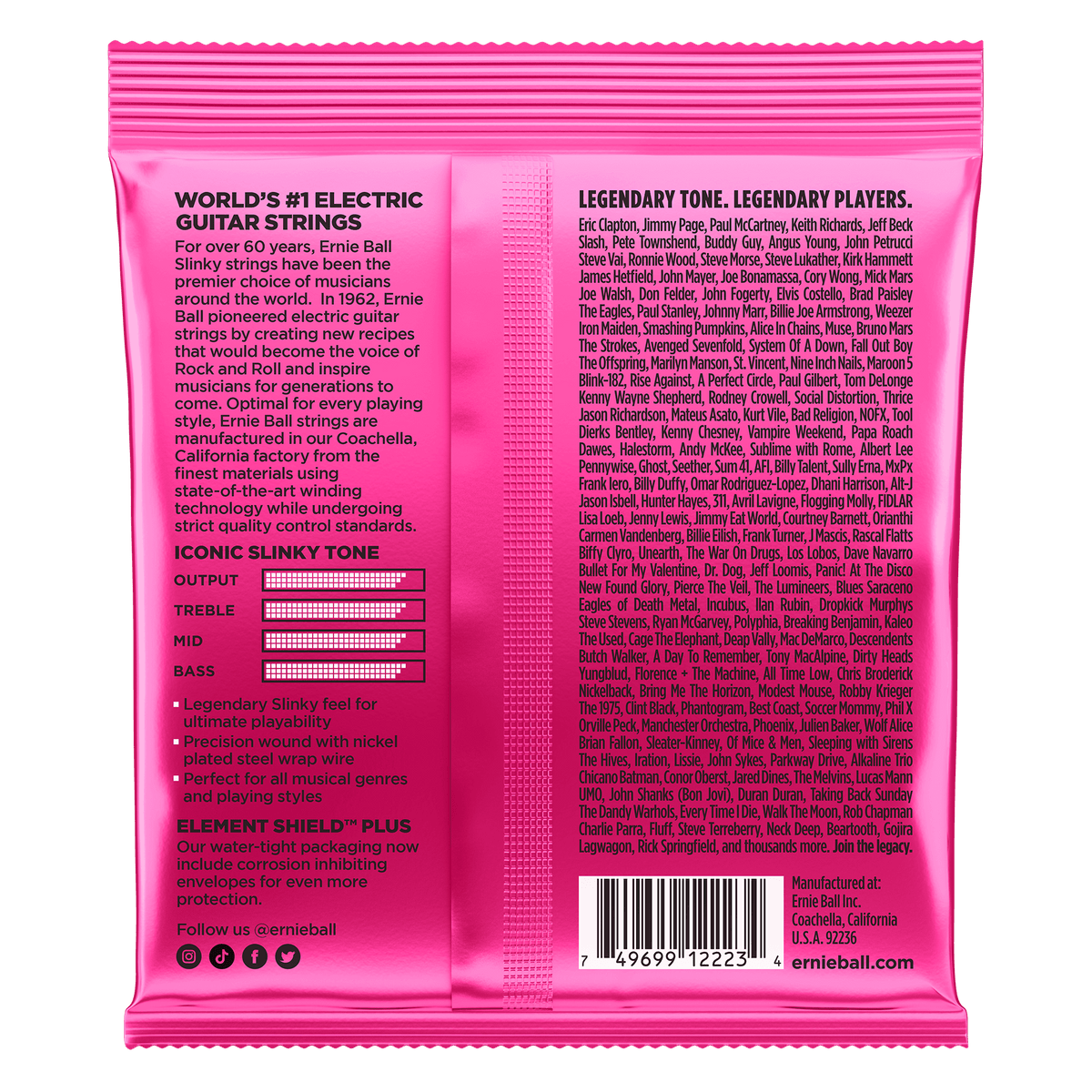 Ernie Ball Super Slinky Nickel Wound Electric Guitar Strings 9-42 Gauge
