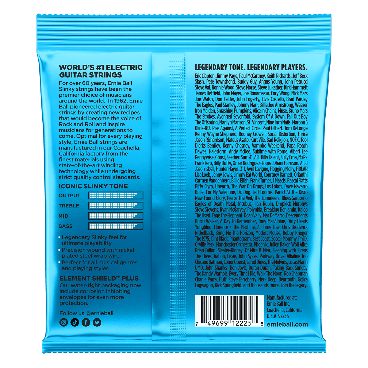 Ernie Ball Extra Slinky Nickel Wound Electric Guitar Strings 8-38 Gauge