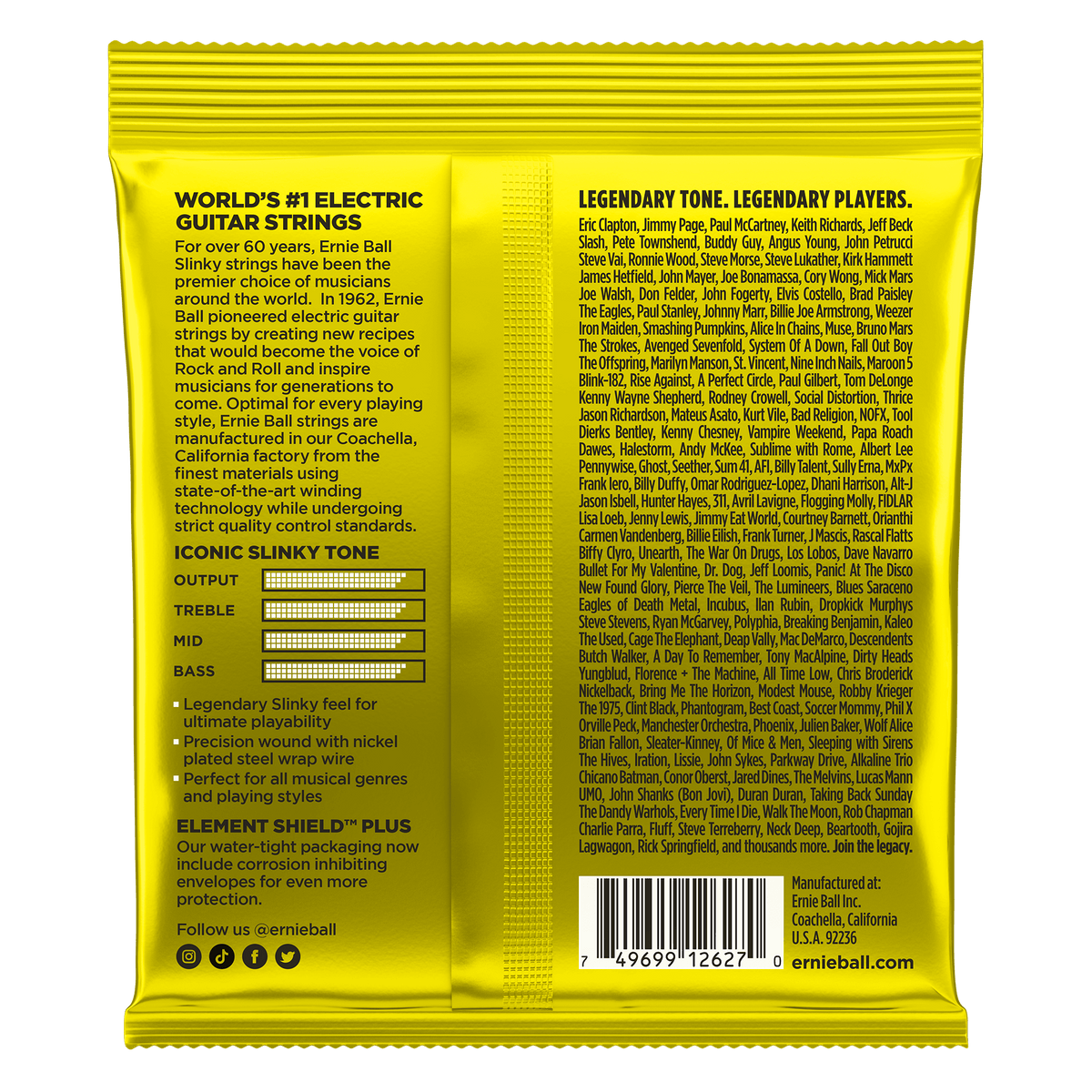 Ernie Ball Beefy Slinky Nickel Wound Electric Guitar Strings 11-54 Gauge