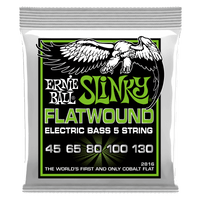 Ernie Ball Regular Slinky Cobalt Flatwound 5-String Electric Bass Strings 45-130 Gauge