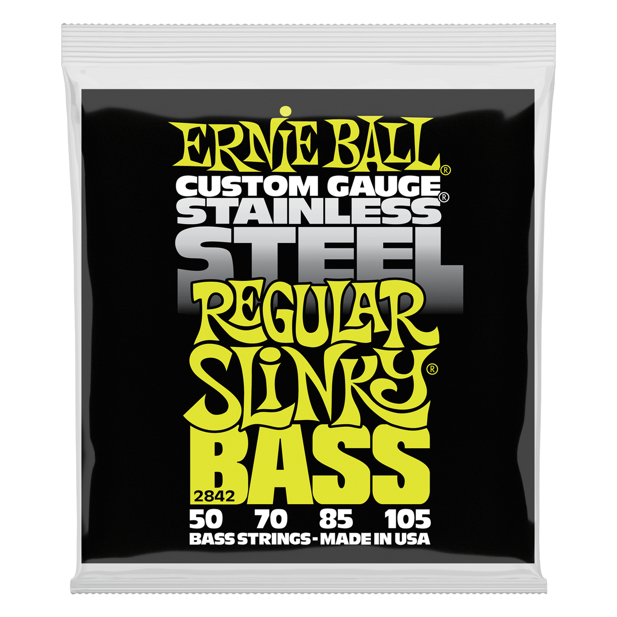 Ernie Ball Regular Slinky Stainless Steel Electric Bass Strings 50-105 Gauge