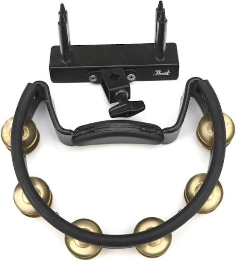 Pearl Tambourine PTM-10GHX Quick Mount Brass Jingles with Holder
