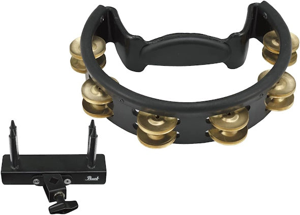 Pearl Tambourine PTM-10GHX Quick Mount Brass Jingles with Holder