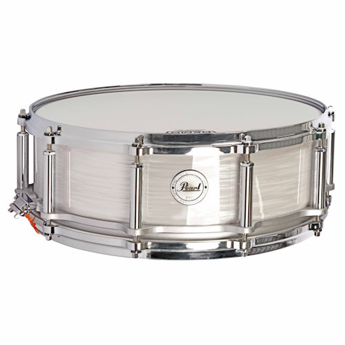 Pearl Phenolic 14″ x 5" Free Floating Snare Drum in Pearl White Oyster 75th Anniversary