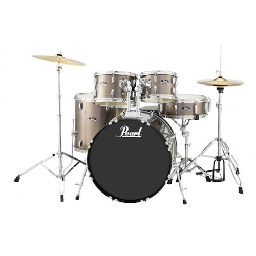 Pearl Roadshow 22inch 5 Piece Fusion Plus Drum Kit with Hardware and Cymbals Bronze Metallic