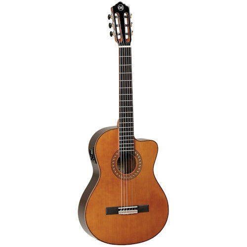 Tanglewood TWEMDC5 Enredo Madera Dominar Solid Cedar Top Classical Guitar Cutaway with Pickup