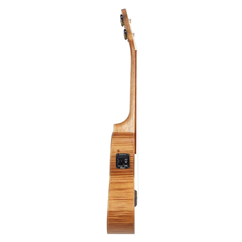 Tiki 2 Series Mahogany Flame Top Tenor Electric Ukulele with Gig Bag Natural Satin