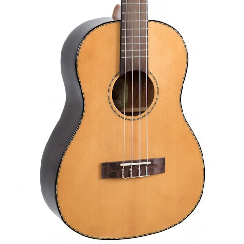 Tiki 22 Series Spruce Solid Top Electric Baritone Ukulele with Hard Case Natural Gloss