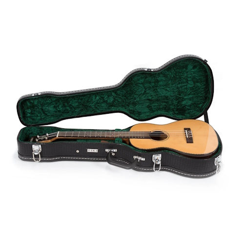 Tiki 22 Series Spruce Solid Top Electric Baritone Ukulele with Hard Case Natural Gloss