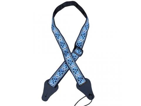 Ukulele Strap Blue Aztec Jacquard