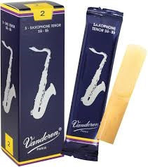 Vandoren Traditional Tenor Saxophone Reeds, Strength 2, 5-Pack