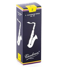 Vandoren Traditional Tenor Saxophone Reeds, Strength 2, 5-Pack