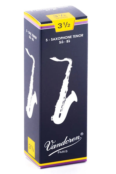 Vandoren Traditional Tenor Saxophone Reed, Strength 3 1/2 5-Pack