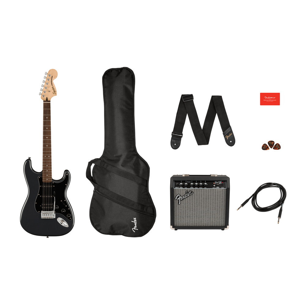 Affinity Series Stratocaster HSS Pack Charcoal Frost Metallic Indian Laurel