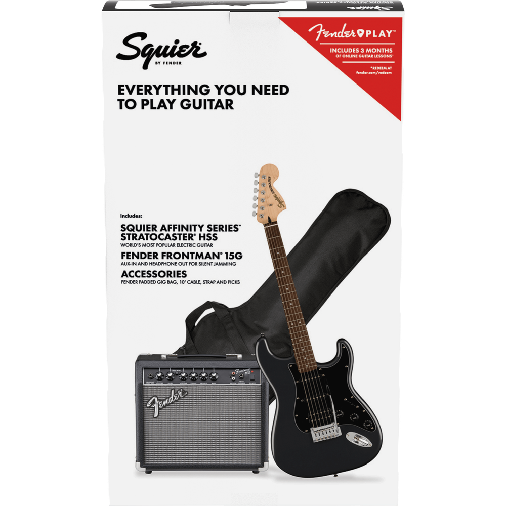 Affinity Series Stratocaster HSS Pack Charcoal Frost Metallic Indian Laurel