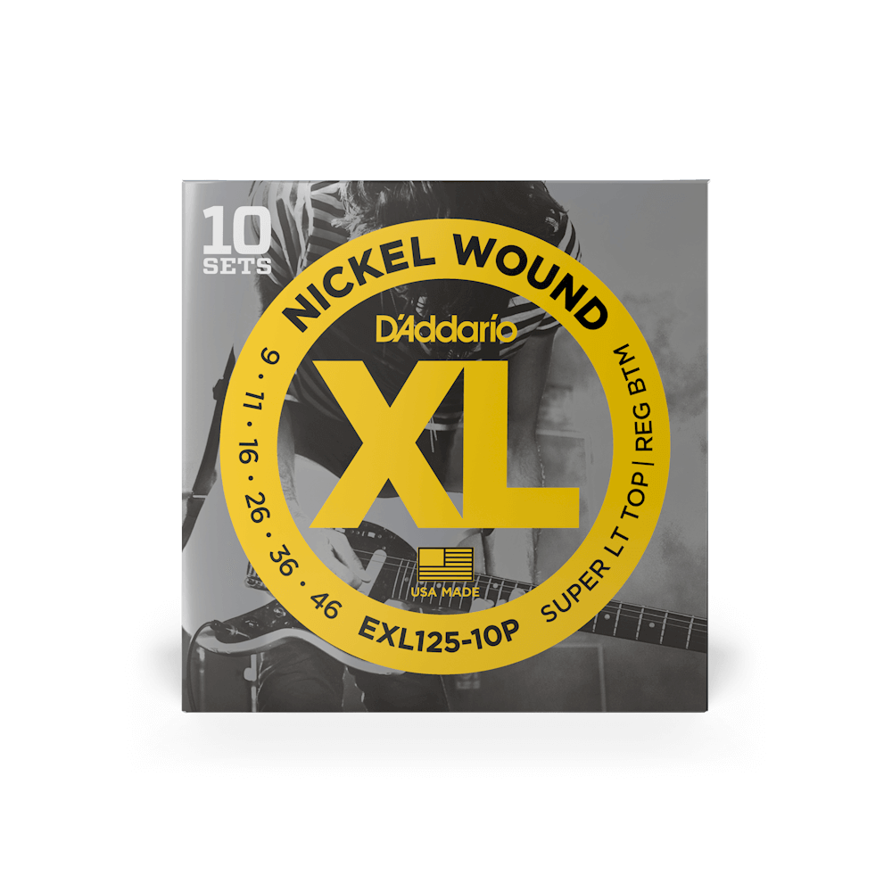 D'Addario 09-46 Super Light Top/Regular Bottom, XL Nickel Electric Guitar Strings