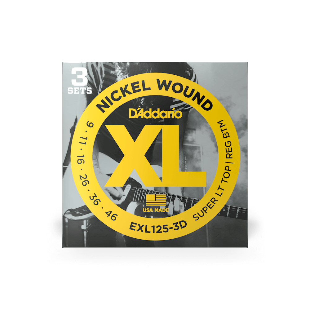 D'Addario 09-46 Super Light Top/Regular Bottom, XL Nickel Electric Guitar Strings