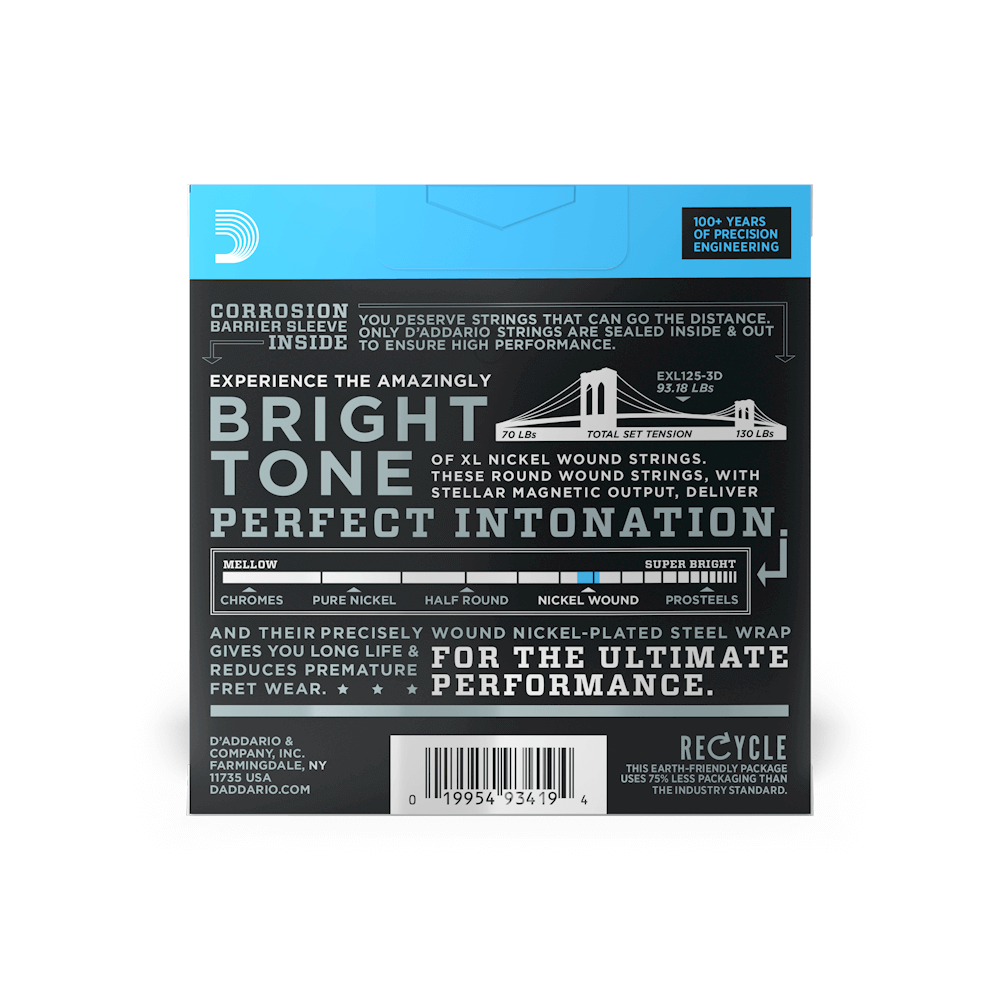 D'Addario 09-46 Super Light Top/Regular Bottom, XL Nickel Electric Guitar Strings