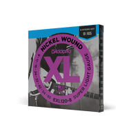 D'Addario 09-65 Super Light 8-String, XL Nickel Electric Guitar Strings