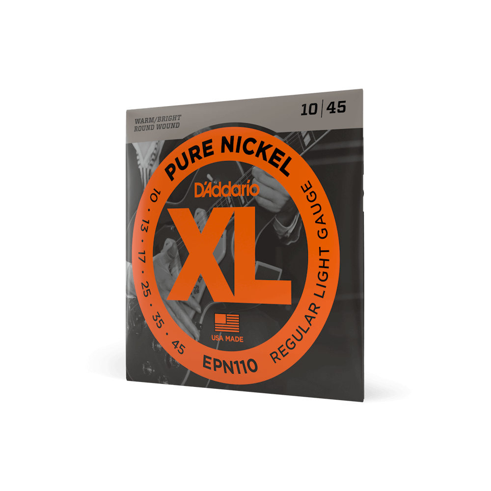 D'Addario 10-45 Regular Light, XL Pure Nickel Electric Guitar Strings